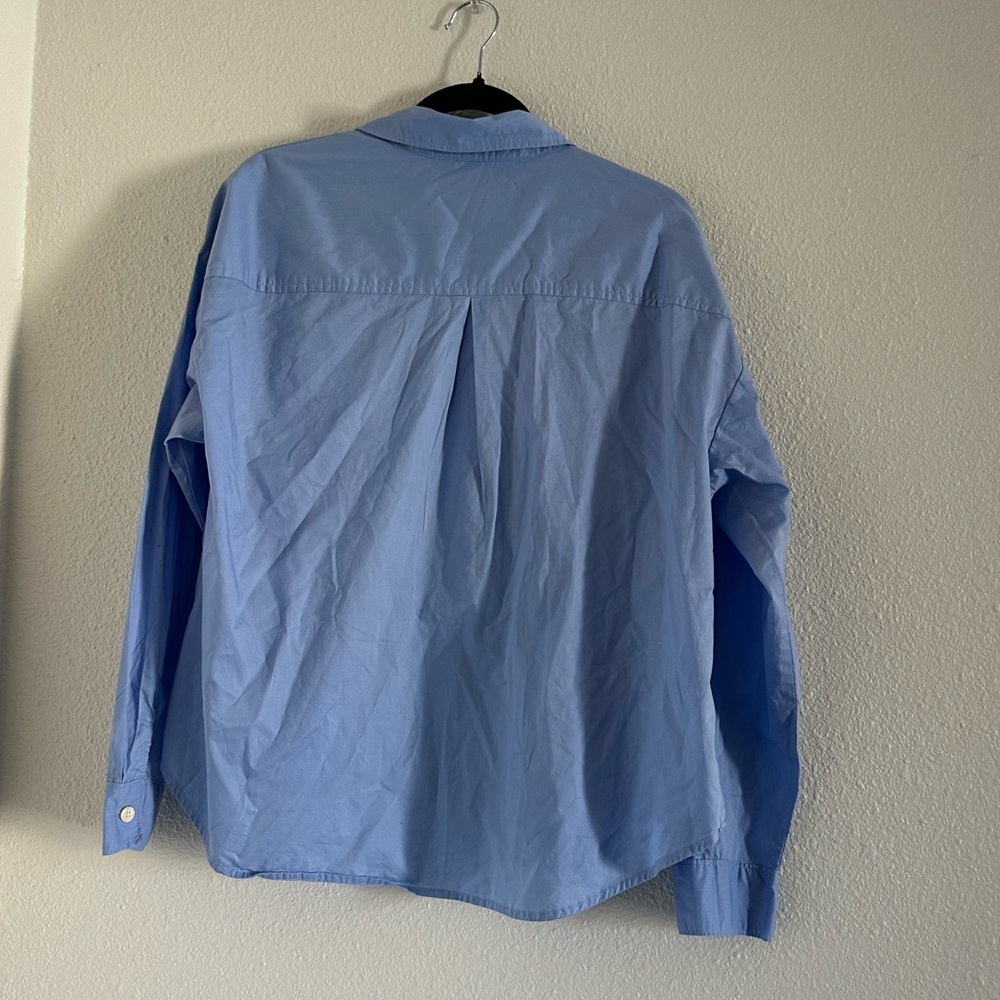 Old Navy Sky Blue The Boyfriend Shirt - Picture 4 of 4